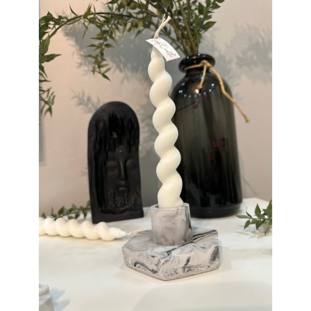 Gamy Crafts Beton Şamdan / Mumluk Dekoratif Şamdan Tasarım Şamdan / Dekoratif Mumluk - Siyah - Beyaz Şamdan Fiyatı