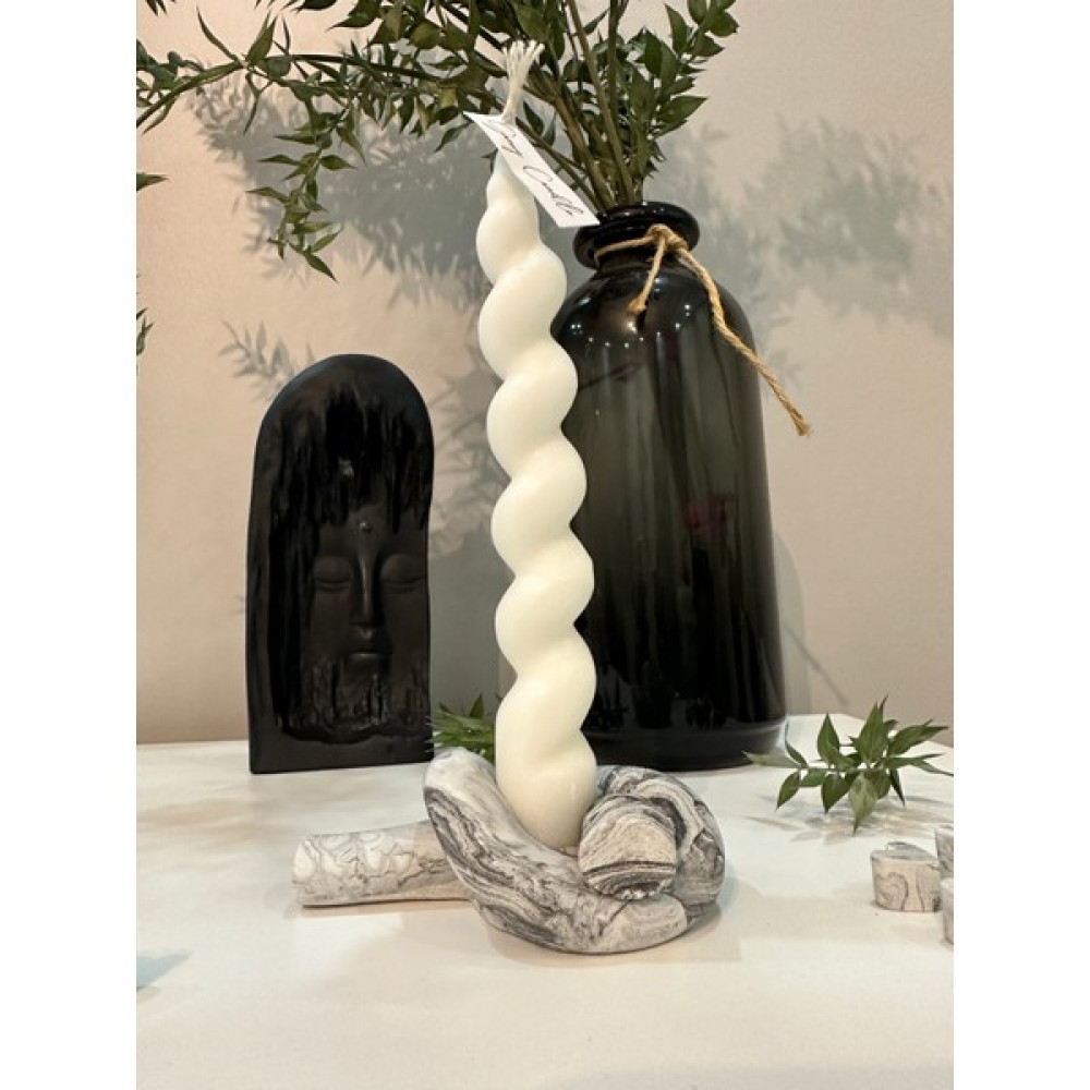 Gamy Crafts Düğüm Beton Şamdan / Mumluk Dekoratif Şamdan Tasarım Şamdan / Dekoratif Mumluk - Siyah - Beyaz Şamdan Fiyatı