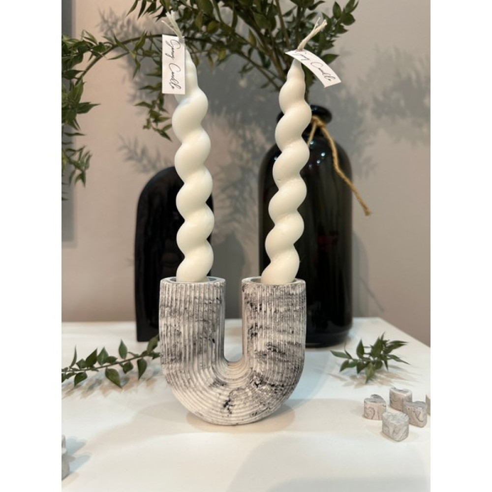 Gamy Crafts U Beton Şamdan / Mumluk Dekoratif Şamdan Tasarım Şamdan / Dekoratif Mumluk - Beyaz Şamdan Fiyatı