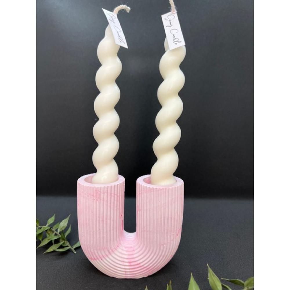 Gamy Crafts U Beton Şamdan / Mumluk Dekoratif Şamdan Tasarım Şamdan / Dekoratif Mumluk - Pembe Şamdan Fiyatı
