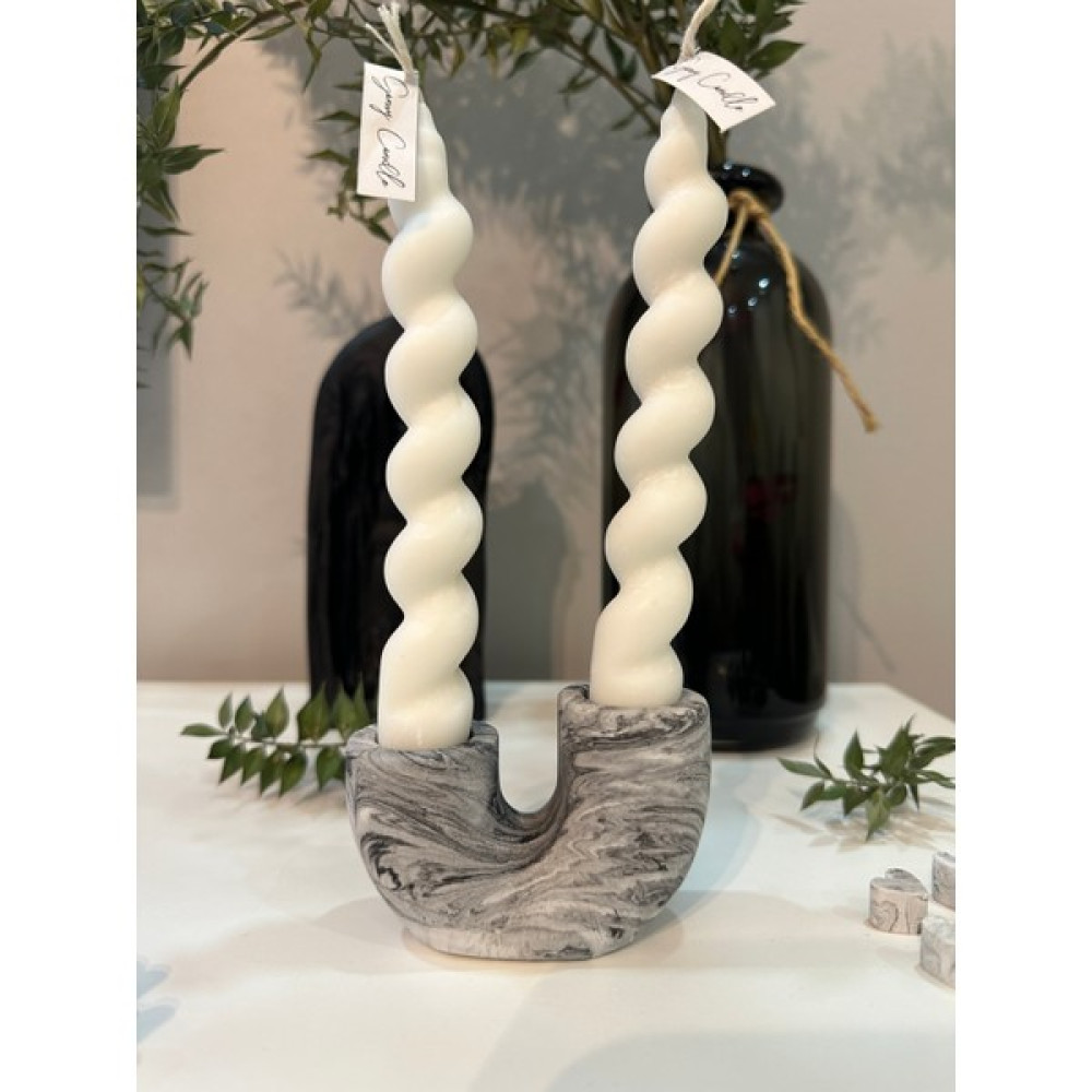 Gamy Crafts U Beton Şamdan / Mumluk Dekoratif Şamdan Tasarım Şamdan / Dekoratif Mumluk - Siyah Şamdan Fiyatı