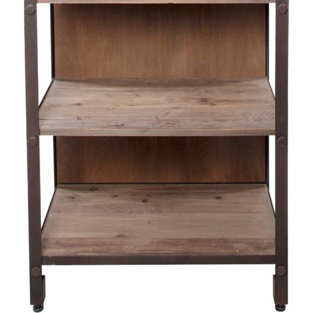 Gan Decor Eskitme Metalli Köknar Kitap Rafı - Tik Kitaplık Fiyatı