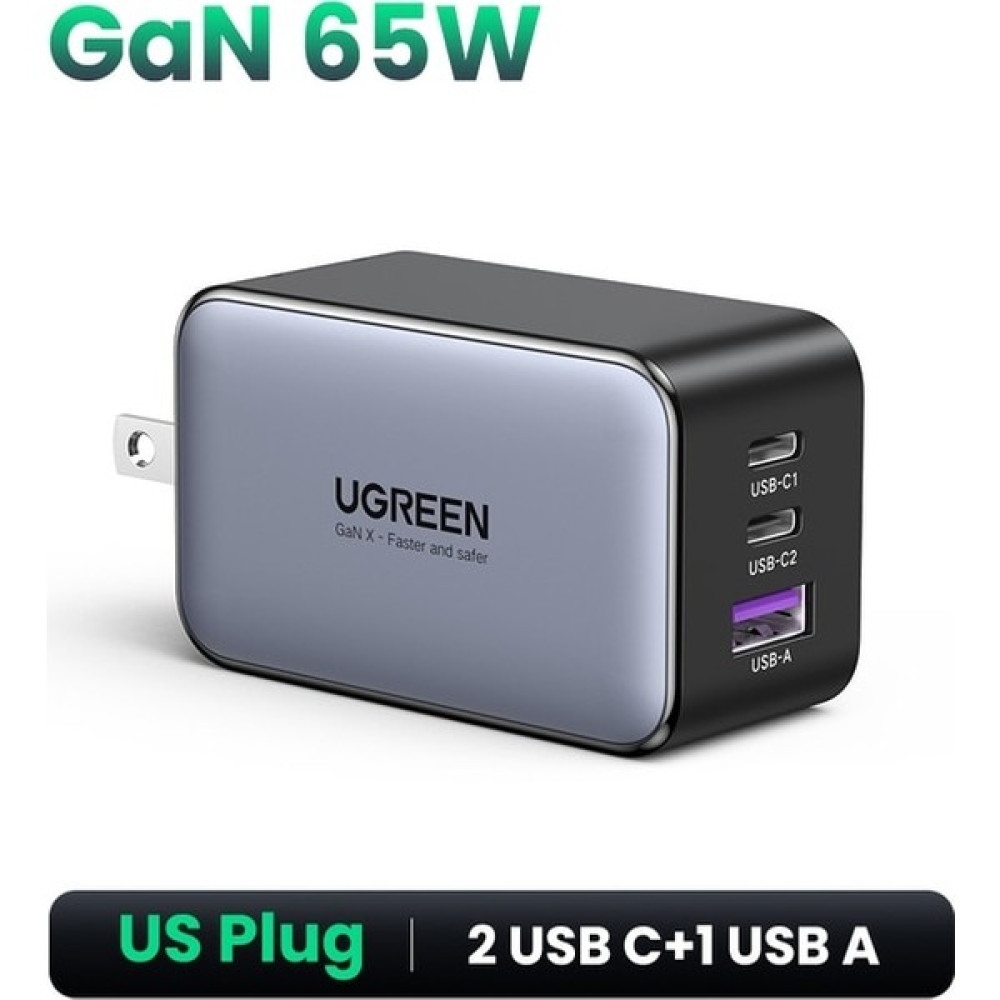 Ganbao 3 Bağlantı Noktalı Gan 65W Abd Ugreen 65W Gan Şarj Cihazı Hızlı Şarj 4.0 3.0 Tip C Pd USB Şarj Cihazı, Qc 4.0 3.0 ile Taşınabilir Hızlı Şarj... Cep Telefonu Şarj Cihazı Fiyatı