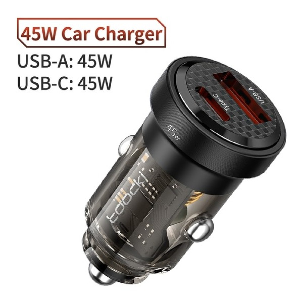 Ganbao 45W A'dan C'ye Siyah Toocki Tip C Araç Şarj Cihazı 45W Hızlı Charge4.0 Qc3.0 Scp 5A Pd Hızlı Şarj USB C Araç Telefonu Şarj Cihazı iPhone Xia... Cep Telefonu Şarj Cihazı Fiyatı
