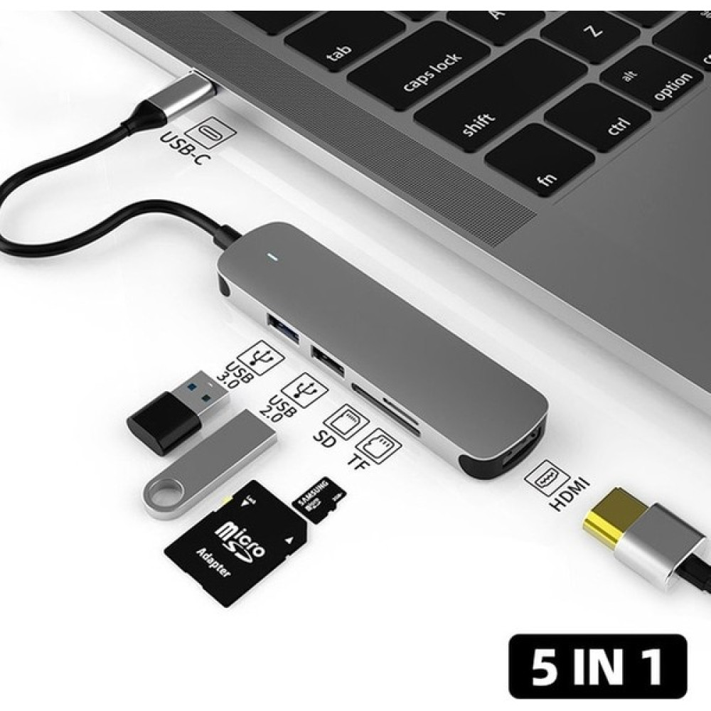 Ganbao 5 In 1 Çok Fonksiyonlu USB Tip C HDMI Kablosuz Şarj USB 3.0 Adaptör Tip C Hub Dock MacBook Pro Air Için USB C Splitter Dönüştürücü (Yurt Dış... Bilgisayar Çevirici ve Adaptörü Fiyatı