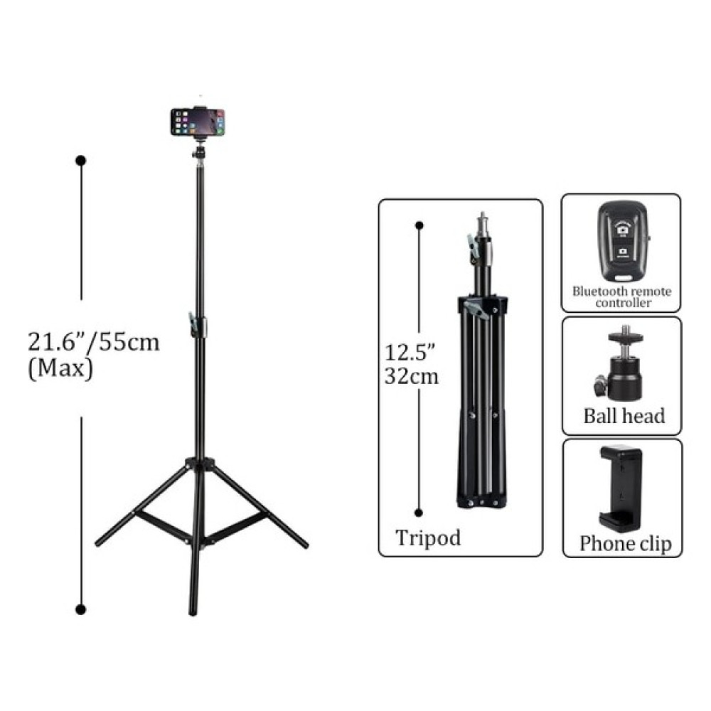 Ganbao 55 cm Yüksek Kaliteli Fırçalama Tripod Telefon Cep Selfie Sopa Işık Standı 1/4 Vida Kafası Fotoğraf Stüdyosu Yanıp Söner Fotografik Softbox ... Tripodlar Fiyatı