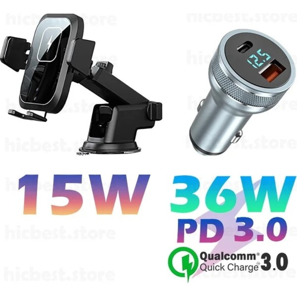 Ganbao Stil 5 15W Kablosuz Araç Şarj Cihazı Telefon Tutucu iPhone Için Kablosuz Şarj Araç Indüksiyon Şarj Cihazı iPhone 12 Se 11 8 Samsung S20 Için... Cep Telefonu Araç Kiti Fiyatı