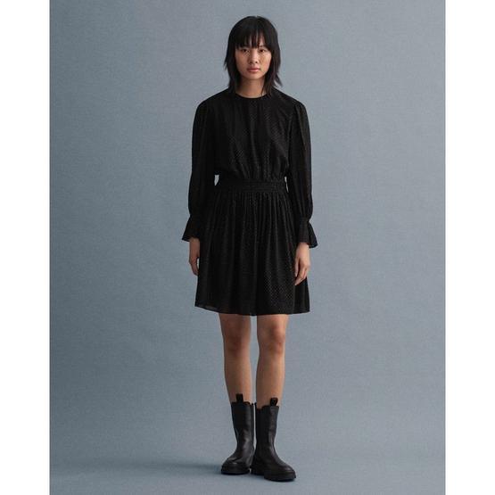 Gant 4503160.5 Kadın Siyah Düz Regular Fit Elbise