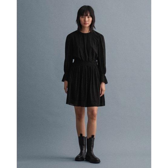 Gant 4503160.5 Kadın Siyah Düz Regular Fit Elbise
