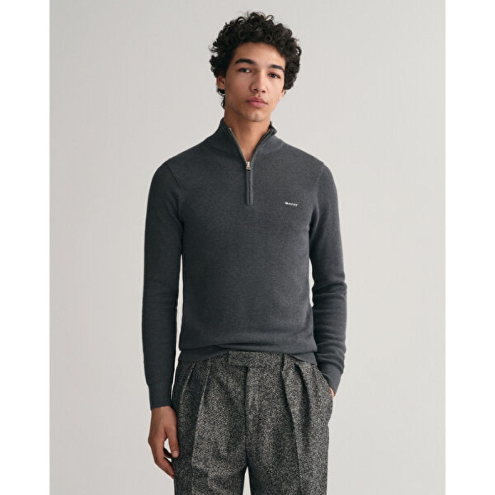 Gant Erkek Gri Regular Fit Yarım Fermuarlı Kazak 8040523.95 Erkek Kazak & Süveter & Triko Fiyatı