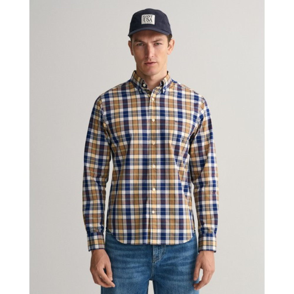 Gant Erkek Kahverengi Regular Fit Düğmeli Yaka Kareli Gömlek 3230056.22910 Erkek Gömlek Fiyatı