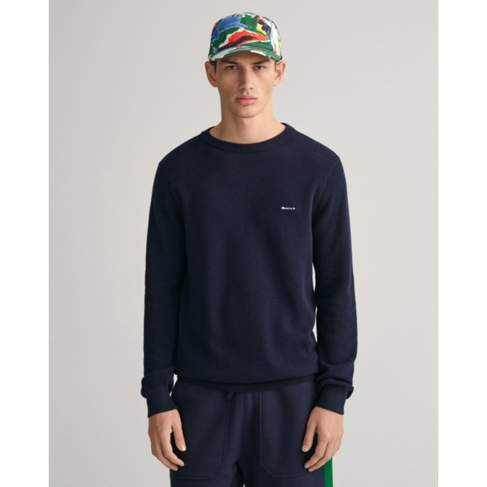 Gant Erkek Lacivert Regular Fit Bisiklet Yaka Kazak 8040521.433 Erkek Kazak & Süveter & Triko Fiyatı