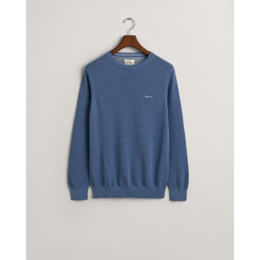 Gant Erkek Mavi Regular Fit Bisiklet Yaka Kazak 8040521.906 Erkek Kazak & Süveter & Triko Fiyatı
