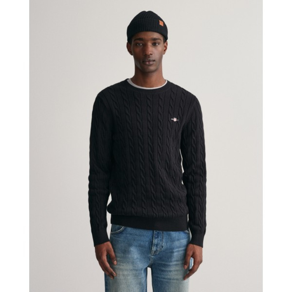 Gant Erkek Siyah Regular Fit Bisiklet Yaka Düz Kazak 8050601.5 Erkek Kazak & Süveter & Triko Fiyatı