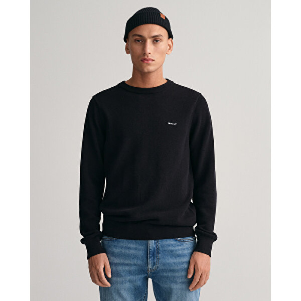 Gant Erkek Siyah Regular Fit Bisiklet Yaka Kazak 8040521.5 Erkek Kazak & Süveter & Triko Fiyatı