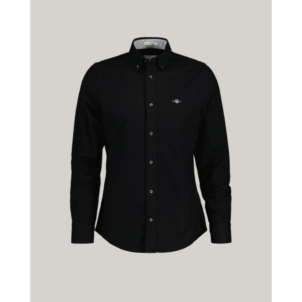 Gant Erkek Siyah Slim Fit Düğmeli Yaka Logolu Gömlek 3230115.5 Erkek Gömlek Fiyatı