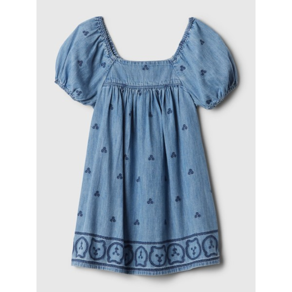 Gap Kız Bebek Mavi Balon Kol Işlemeli Denim Elbise Bebek Elbisesi Fiyatı