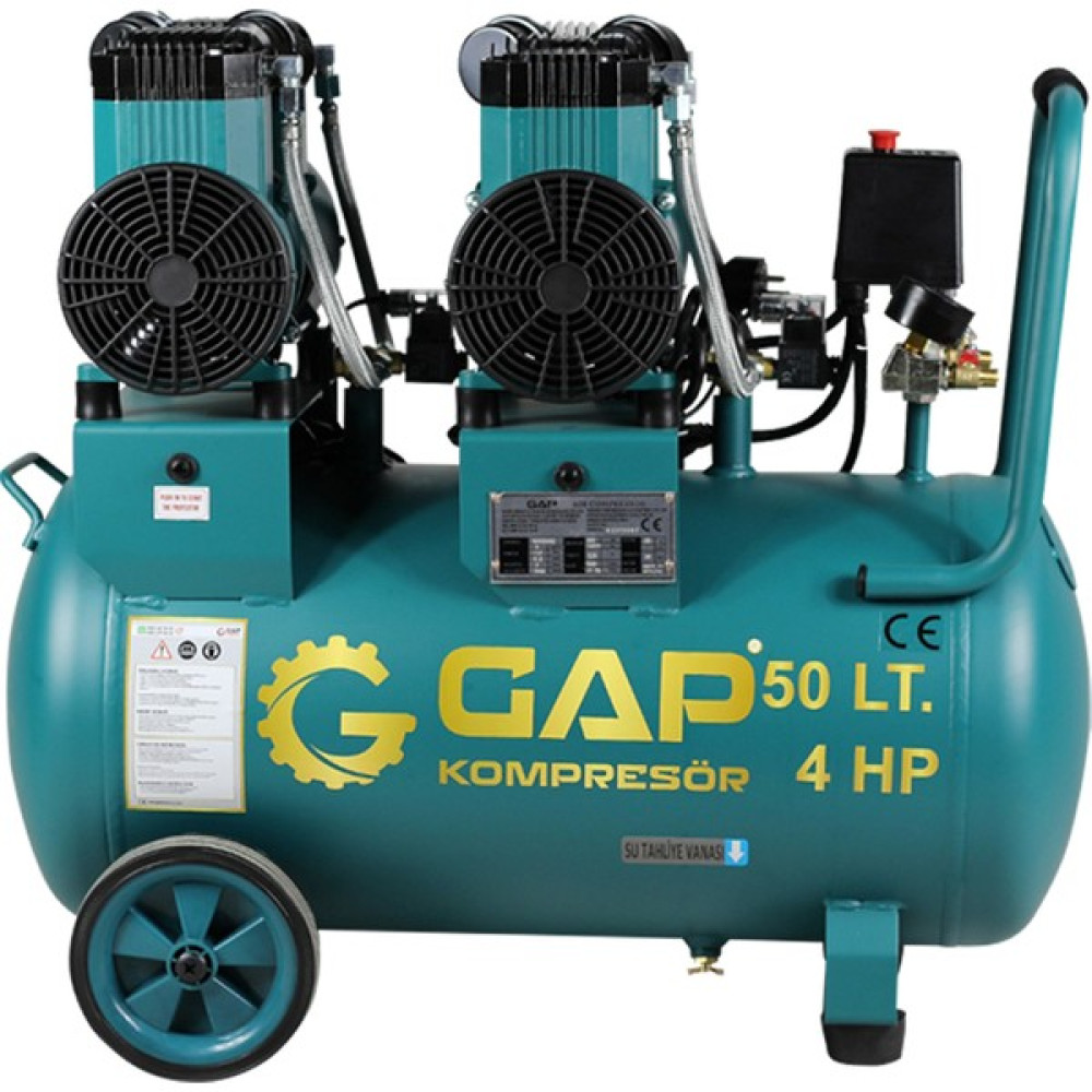 GAP KOMPRESÖR Gpy 1500X2 50 Lt Yüksek Emişli Yağsız Teknoloji Hava Kompresörü Hava Kompresörü Fiyatı