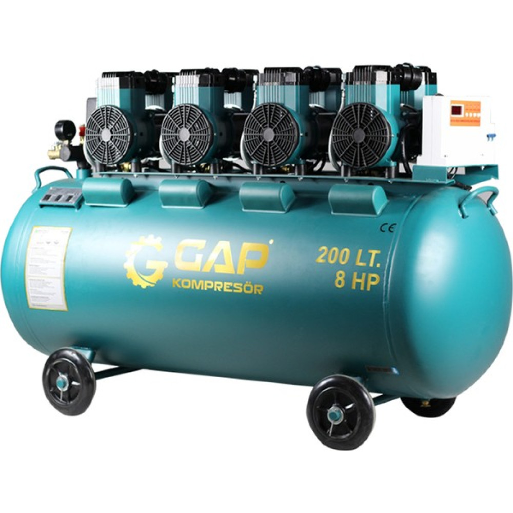 GAP KOMPRESÖR Gpy 1500X4 200 Lt Yüksek Emişli Yağsız Teknoloji Hava Kompresörü Hava Kompresörü Fiyatı