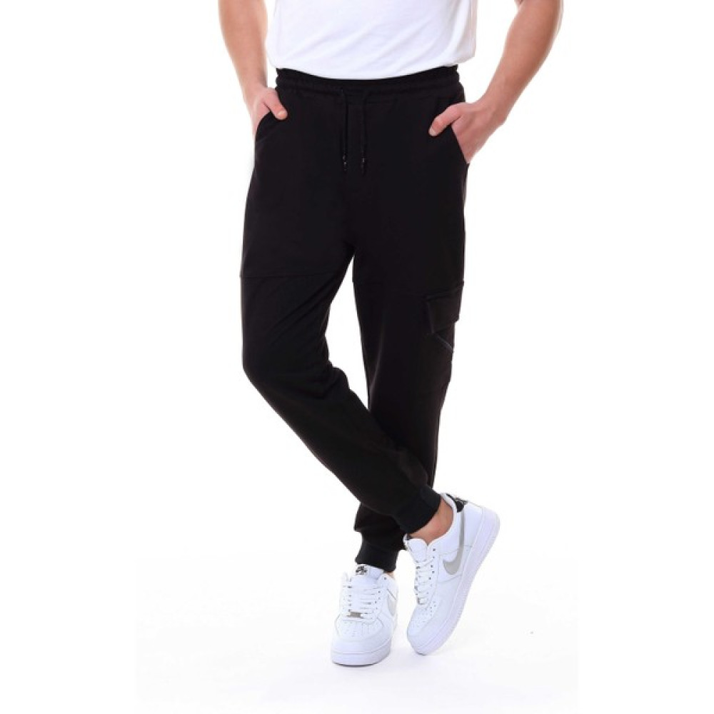 Garage Casual Wear Erkek Tek Alt Eşofman Cepli Manşetli Siyah Erkek Eşofman Fiyatı