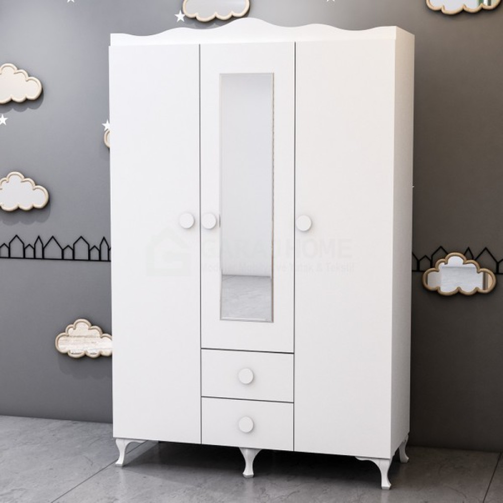 Garaj Home 3 Kapaklı Dolap - Beyaz Gardrop & Dolap Fiyatı