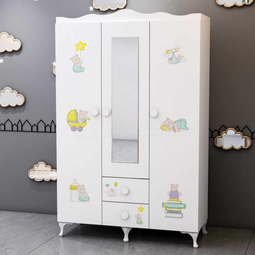 Garaj Home Ayıcık 3 Kapaklı Dolap- Gardrop & Dolap Fiyatı