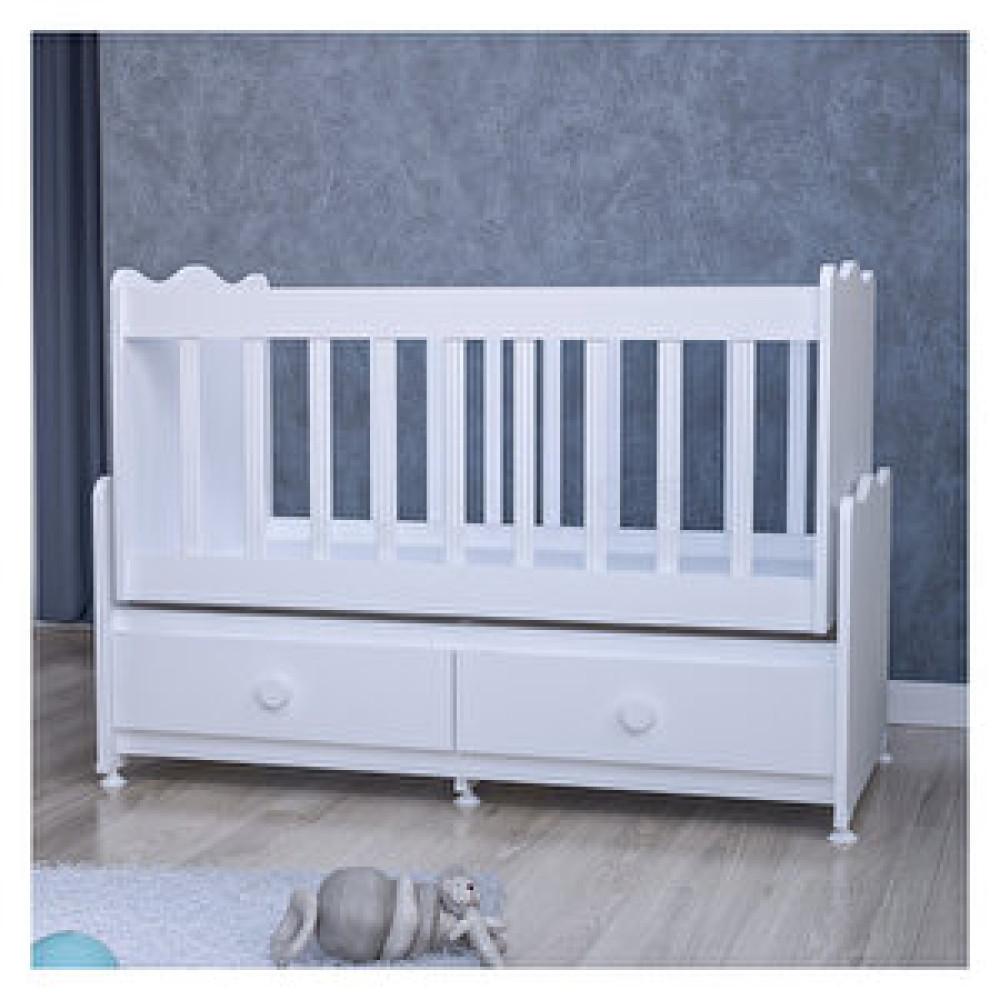 Garaj Home Elegant Mdfli Çıtalı 60x120 Beşik+yatak - Beyaz Bebek Karyolası Fiyatı