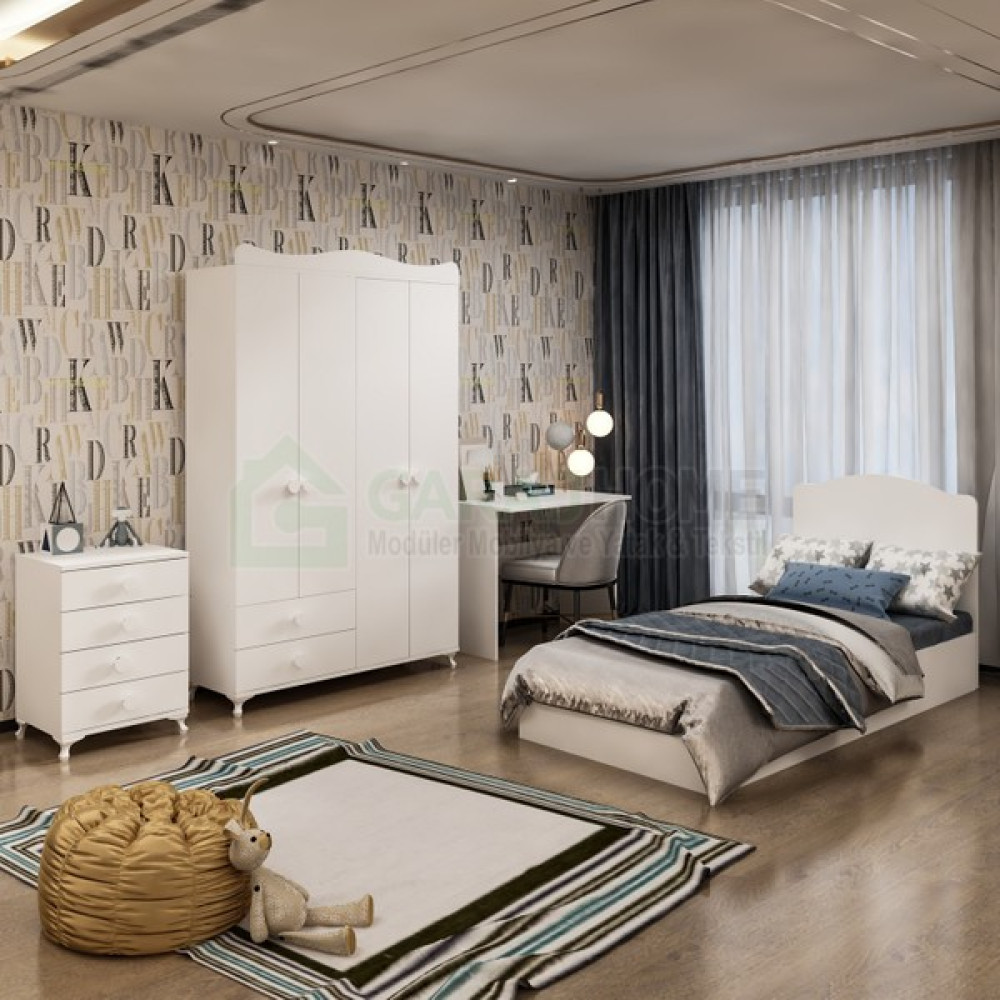 Garaj Home Elit Genç Odası Takımı Beyaz- - Beyaz Genç Odası Takımı / Seti Fiyatı