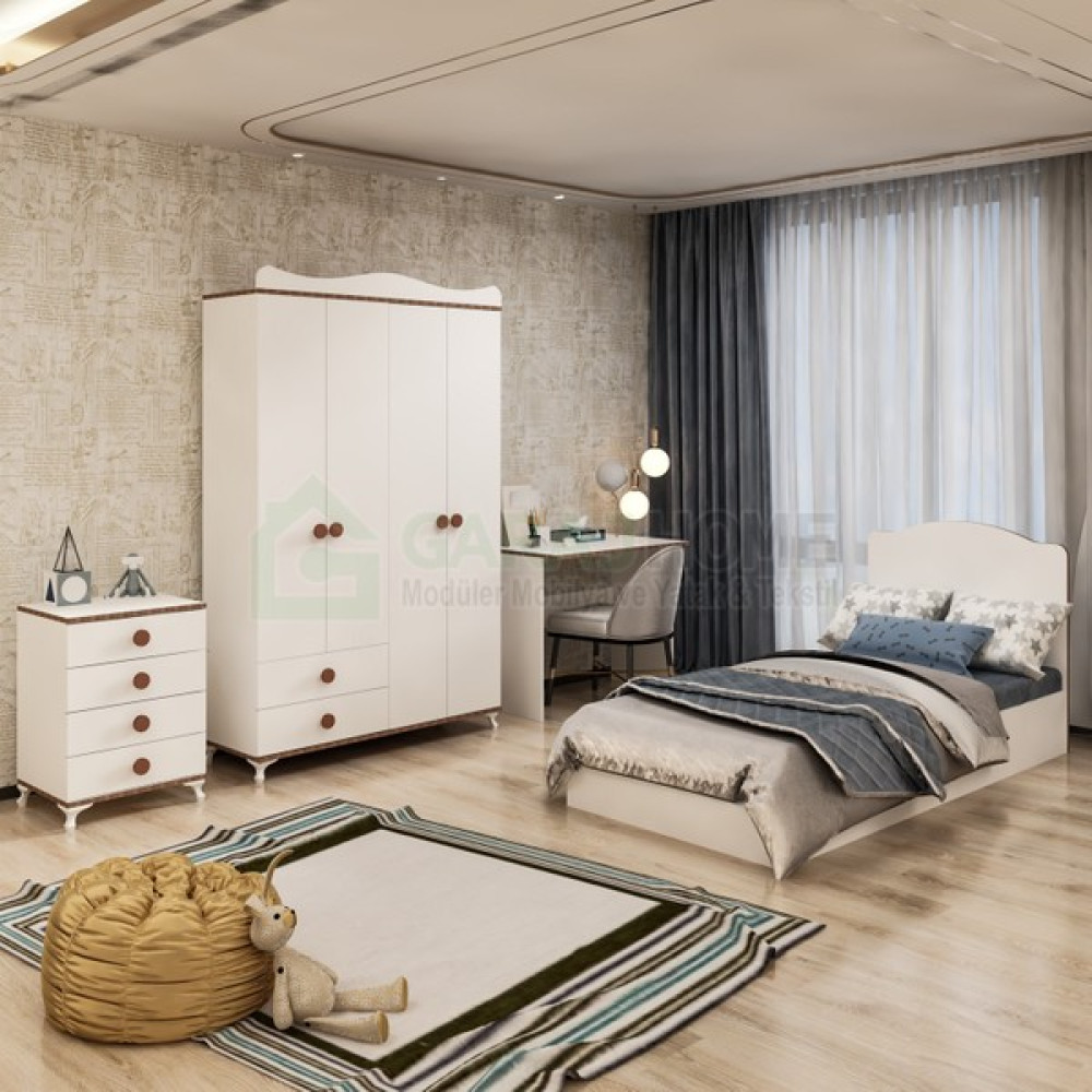 Garaj Home Elit Genç Odası Takımı Sümela- Şifonyer. 4lü Dolap .karyola. Çalışma Masası Genç Odası Takımı / Seti Fiyatı