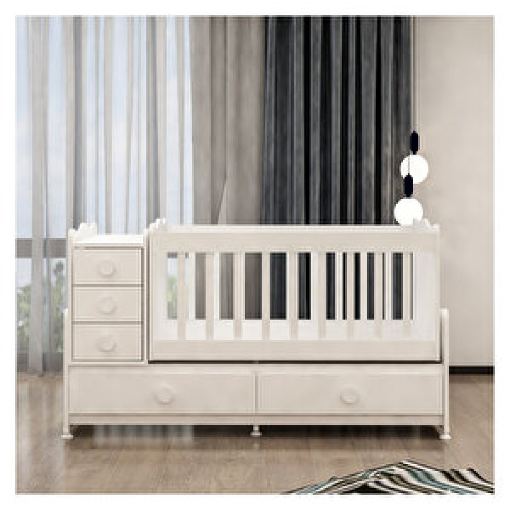 Garaj Home Melina 5 Çekmeceli Mdfli Büyüyen 60x120 Beşik+yatak Bebek Karyolası Fiyatı