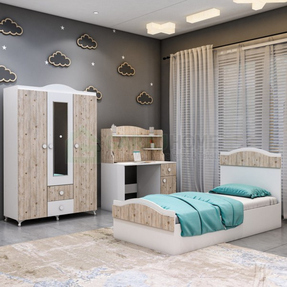 Garaj Home Nefes Genç Odası Takımı - Çalışma Masası, Dolap ,karyola Genç Odası Takımı / Seti Fiyatı