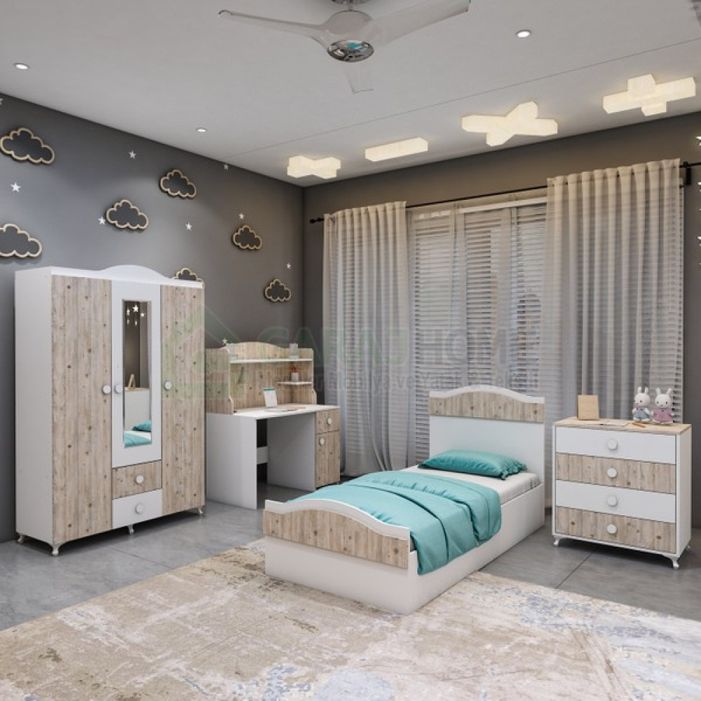 Garaj Home Nefes Genç Odası Takımı - Çalışma Masası, Dolap ,karyola ,şifonyer Genç Odası Takımı / Seti Fiyatı