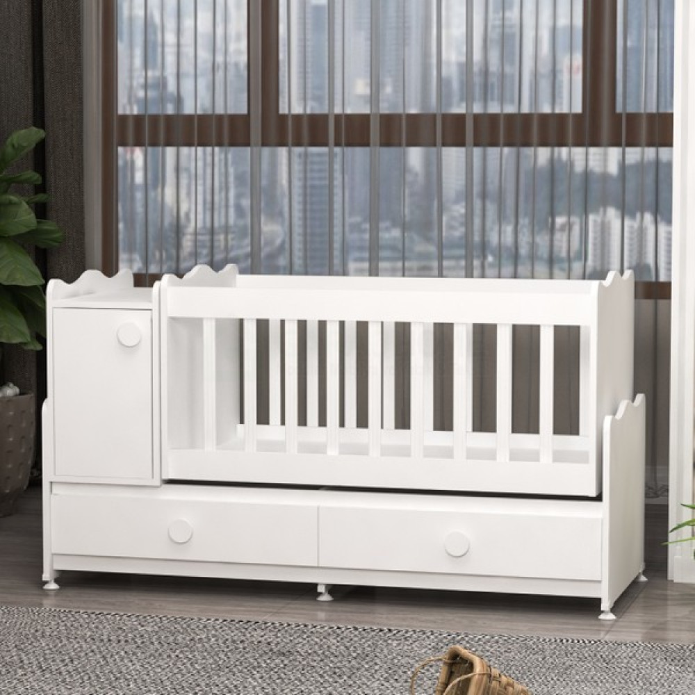 Garaj Home Pırlanta Mdfli Büyüyen 60X120 Beşik - Beyaz Beşik Fiyatı