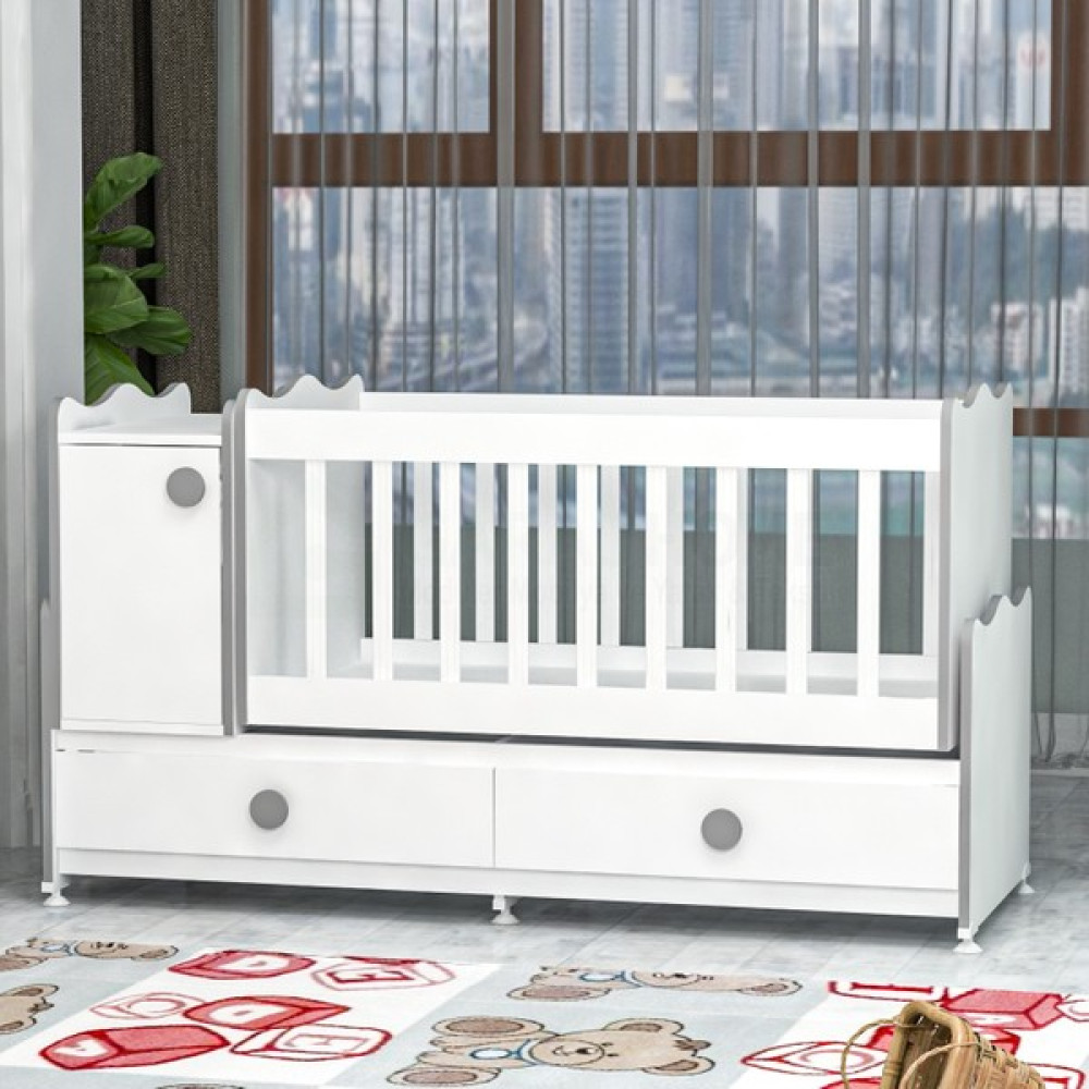 Garaj Home Pırlanta Mdfli Büyüyen 60X120 Beşik - Gri Beşik Fiyatı