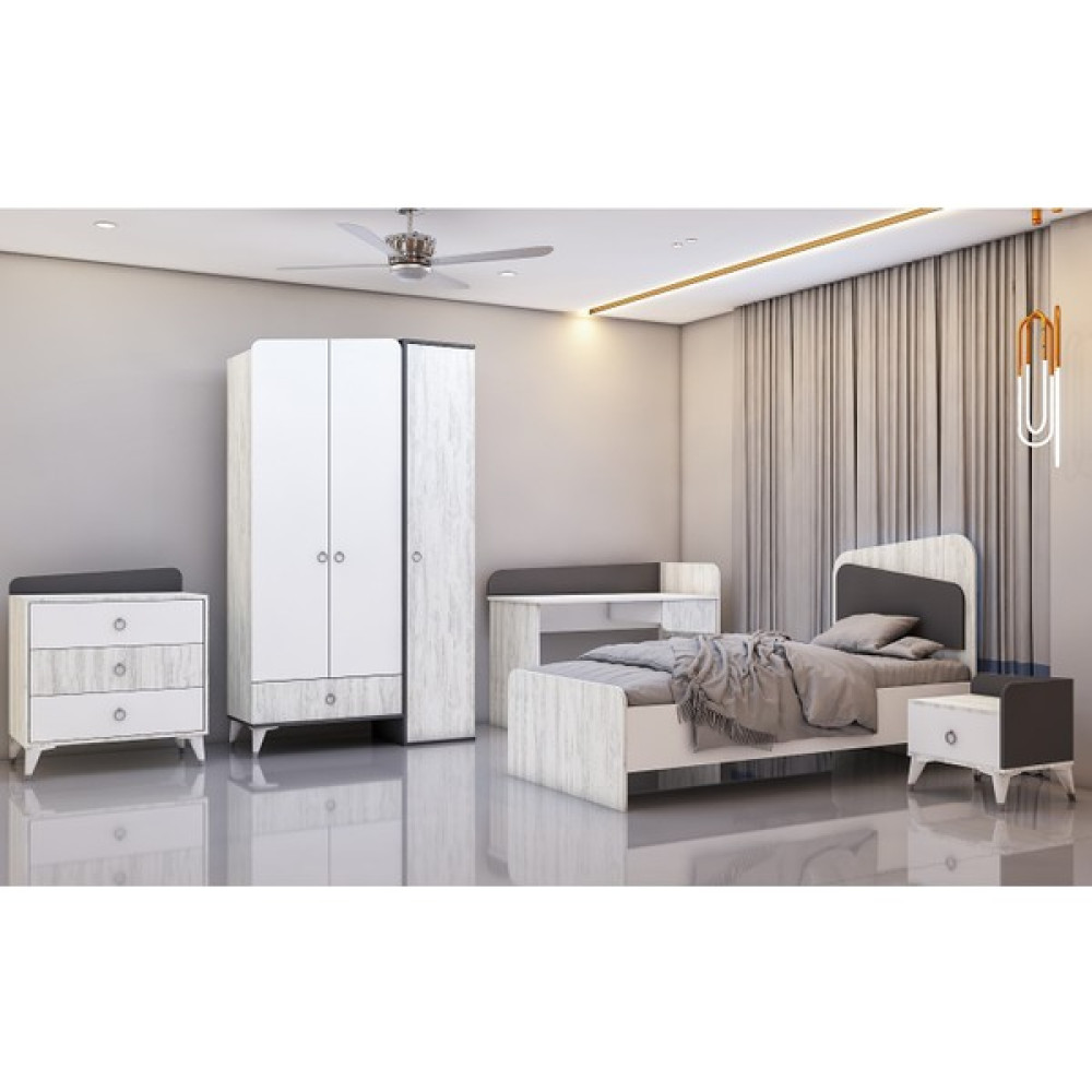 Garaj Home Safir Genç Odası Takımı - Antik Beyaz- - Beyaz Genç Odası Takımı / Seti Fiyatı