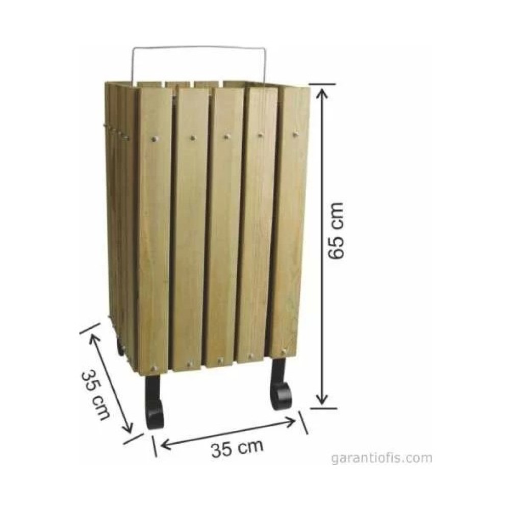 Garanti̇ Metal Garanti Metal 2100 Ahşap Kare Bahçe Tipi Çöp Kovası (45 Litre) Eşya Saklama / Düzenleme Fiyatı