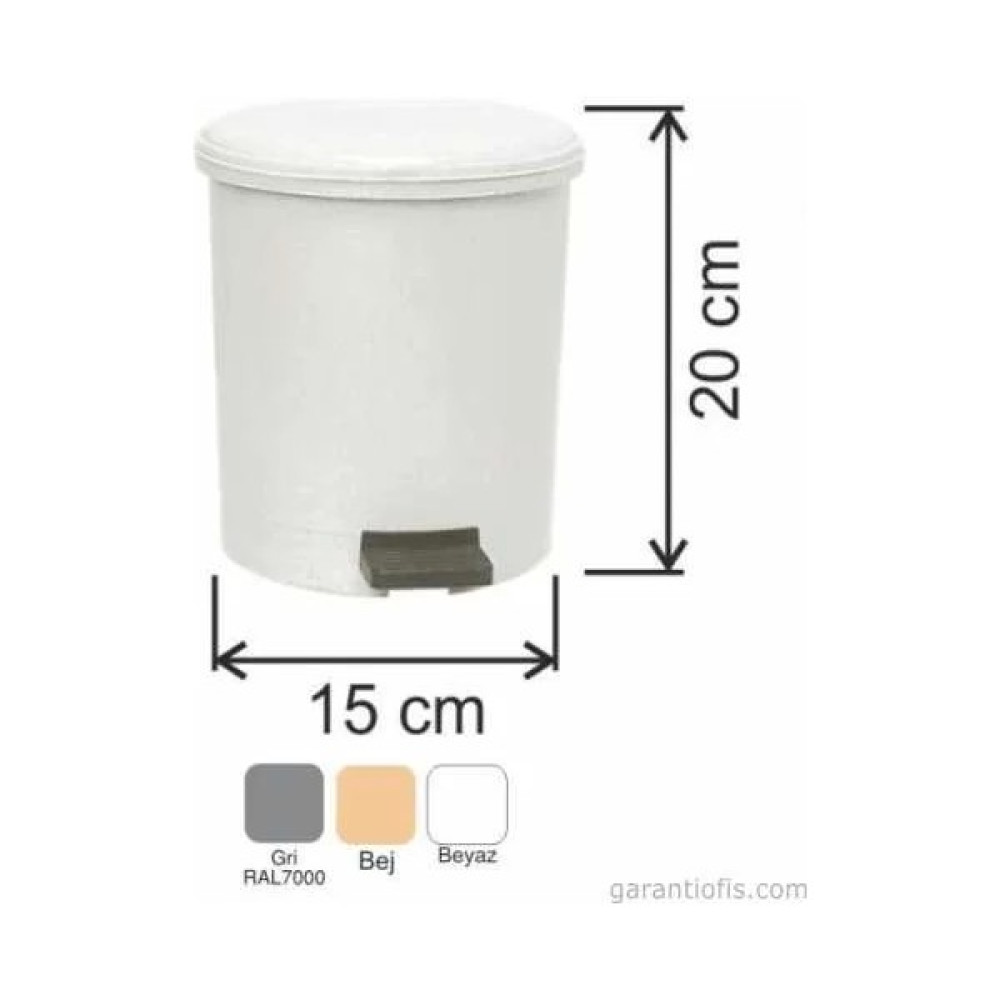 Garanti̇ Metal Garanti Metal 7135 Plastik Iç Kovalı Yuvarlak Pedallı Çöp Kovası (3,5 Litre) Eşya Saklama / Düzenleme Fiyatı