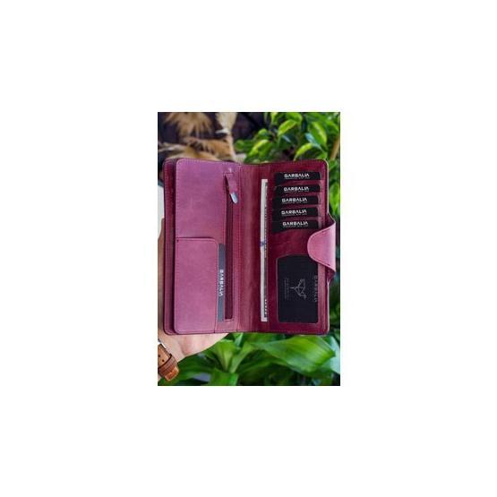 Garbalia Axel Crazy Bordo Deri Unisex Portföy Cüzdan