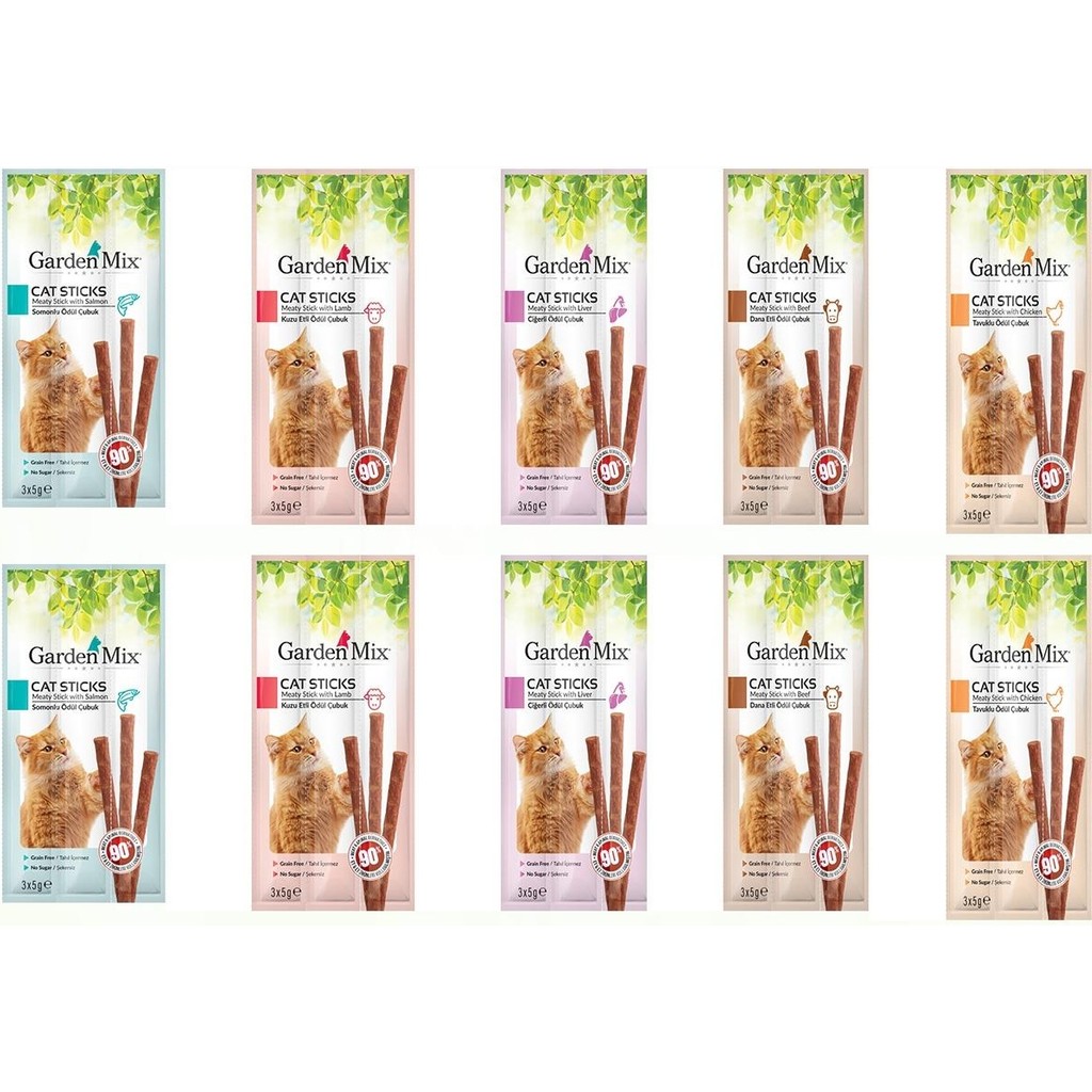 Garden Mix Karışık Kedi Ödül Sticks 10 ADET Tüm Yaş Grupları İçin Karışık Aroma Evcil Hayvan Ürünleri Fiyatı