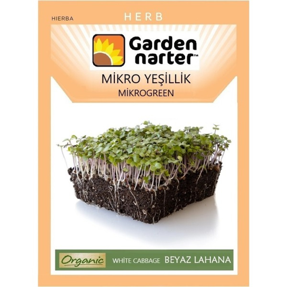 Garden Narter Mikro Yeşillik İçin Microgreen Organik Beyaz Lahana Tohumu 7 gr 1750 Tohum - 1 Adet Tohum Fiyatı