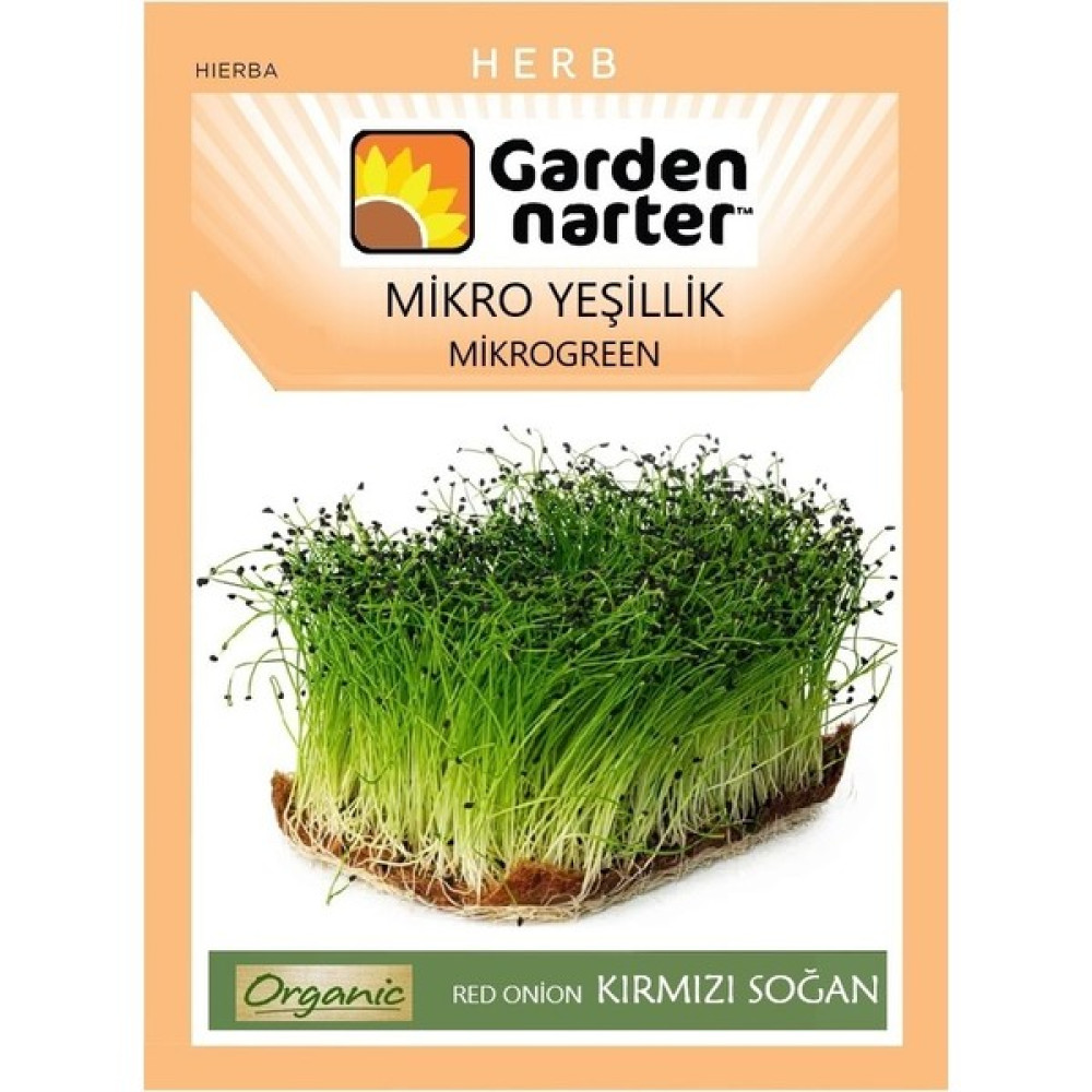 Garden Narter Mikro Yeşillik Için Microgreen Organik Kırmızı Soğan Tohumu 12 gr 3000 Tohum - 1 Paket Tohum Fiyatı