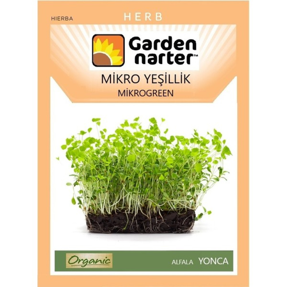 Garden Narter Mikro Yeşillik İçin Microgreen Organik Yonca Tohumu 15 gr 7000 Tohum - 1 Adet Tohum Fiyatı