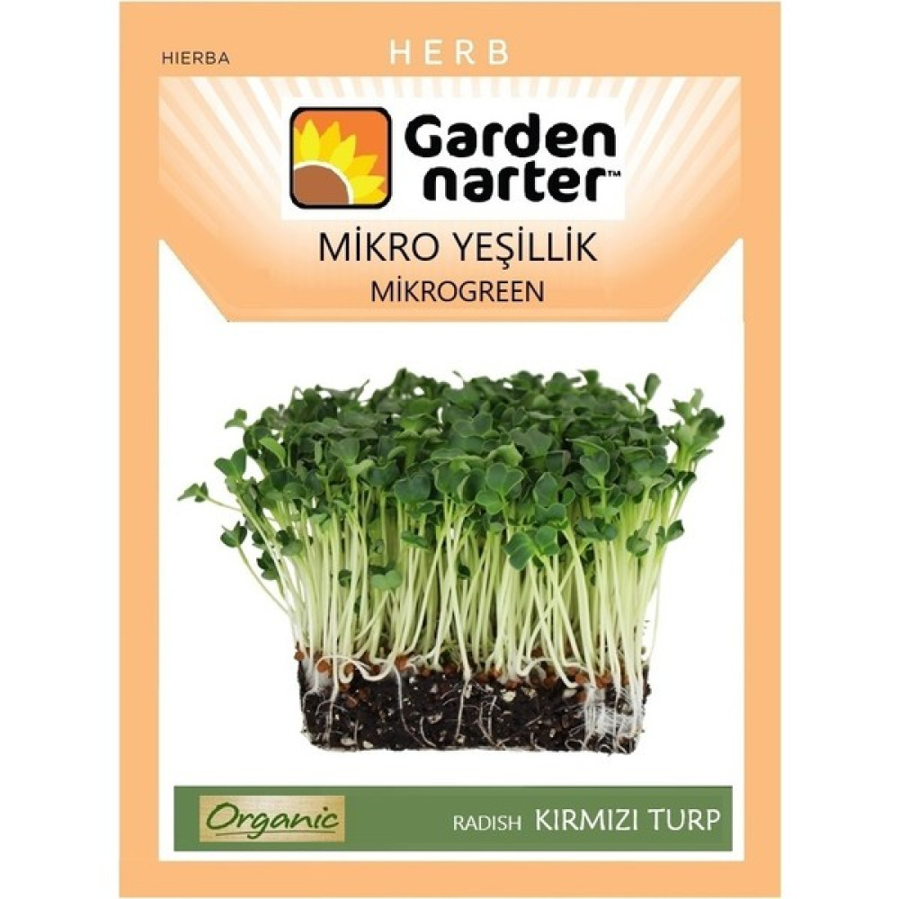 Garden Narter Mikro Yeşillikler İçin Microgreen Organik Turp Tohumu 15 gr 1700 Tohum - 1 Adet Tohum Fiyatı