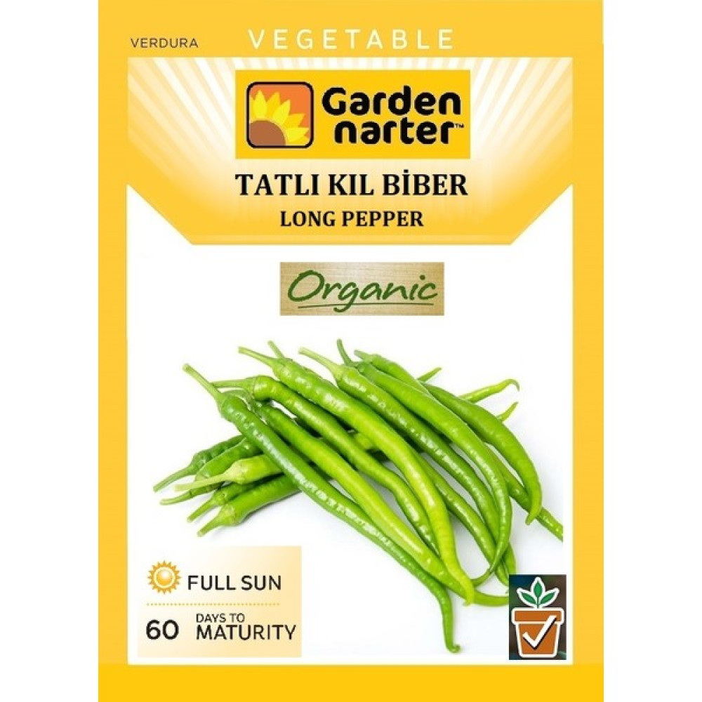 Garden Narter Tatlı Kıl Biber Tohumu Doğal Tohum Pakette 20 Tohum + Sebze Tohumu - 45 Adet Tohum Fiyatı