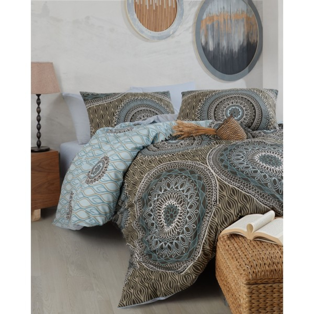 Garden Room Pamuklu - Lastikli Çarşaflı Nevresim Takımı Çift Kişilik Disk- Mavi - Açık Mavi - 200 x 220 cm Nevresim Takımı Fiyatı