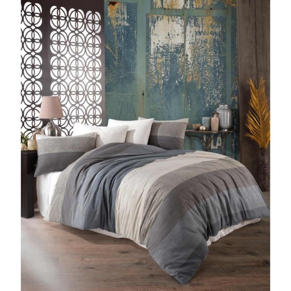 Garden Room Pamuklu - Lastikli Çarşaflı Nevresim Takımı Çift Kişilik Meyra - Bej - Bej - Gri - 200 x 220 cm Nevresim Takımı Fiyatı