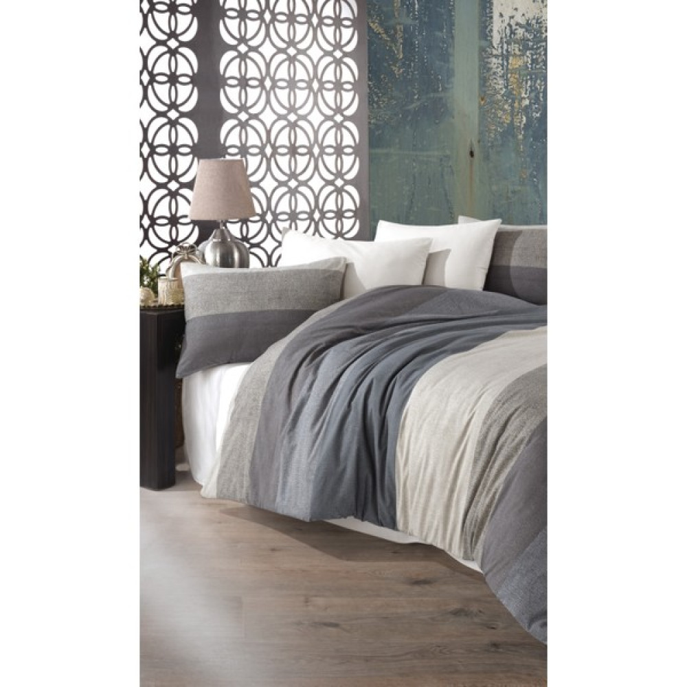 Garden Room Pamuklu - Lastikli Çarşaflı Nevresim Takımı Tek Kişilik Meyra - Bej - Füme - 160 x 220 cm Nevresim Takımı Fiyatı