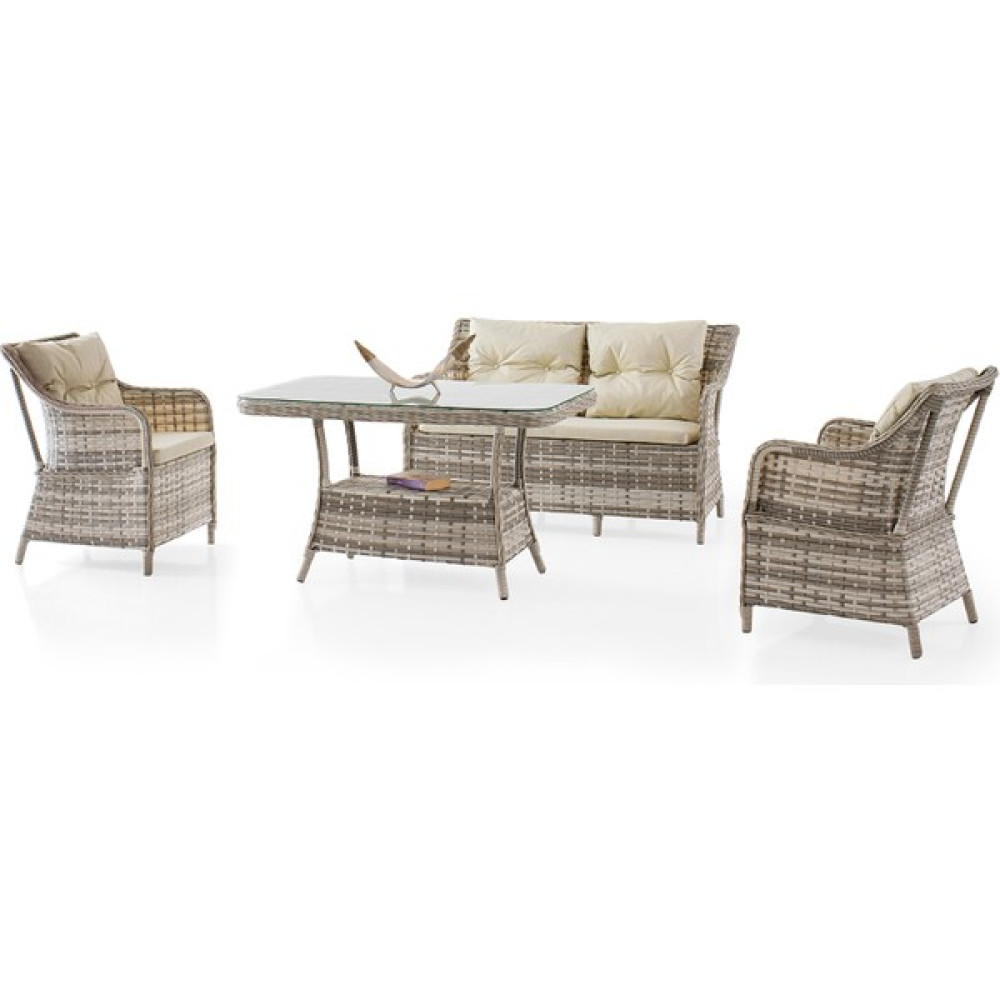 Gardenista Harmony - Rattan Bahçe Balkon Oturma Takımı - Kum Beji Bahçe Mobilyası Takımı Fiyatı