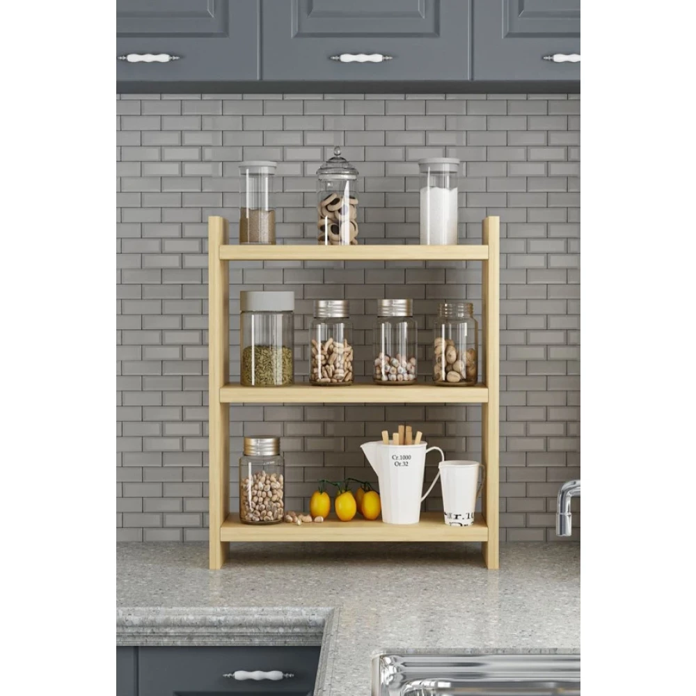 Gardenya Home Else Mese Renk 3 Katli Modern Ahsap Mdf Tezgah Ustu Mutfak Baharatlik Rafi Çalışma Masası Fiyatı