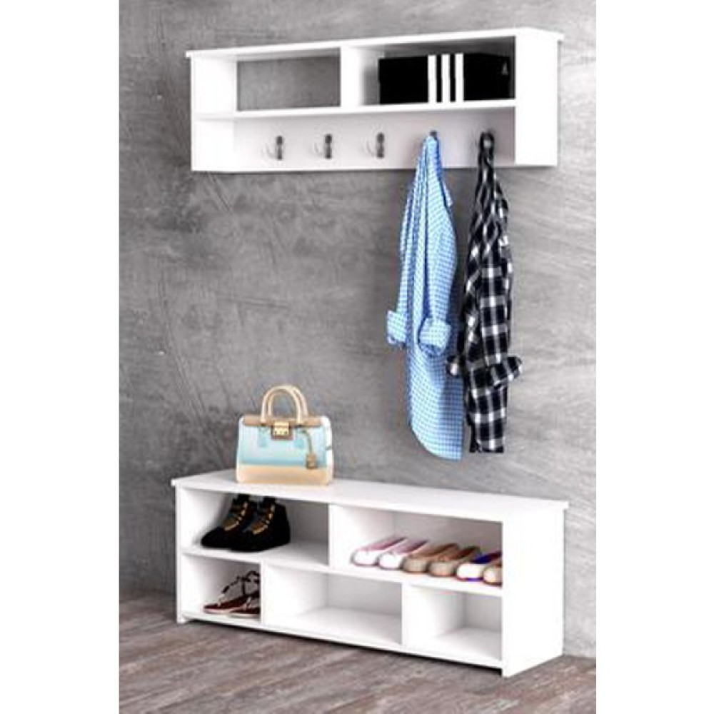 Gardenya Home Gardenya Beyaz Renkli Dekoratif Modern Ayakkabılık Duvar Askısı Vestiyer Pormanto Portmanto Fiyatı